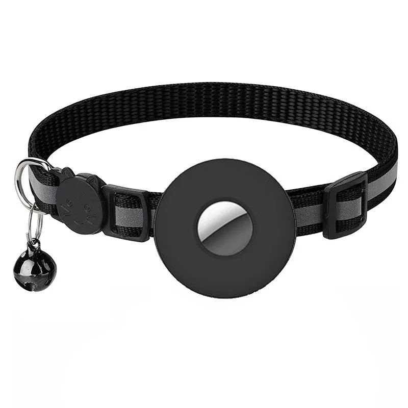 Adjustable Airtag Pet Collar With Bell - Reflective