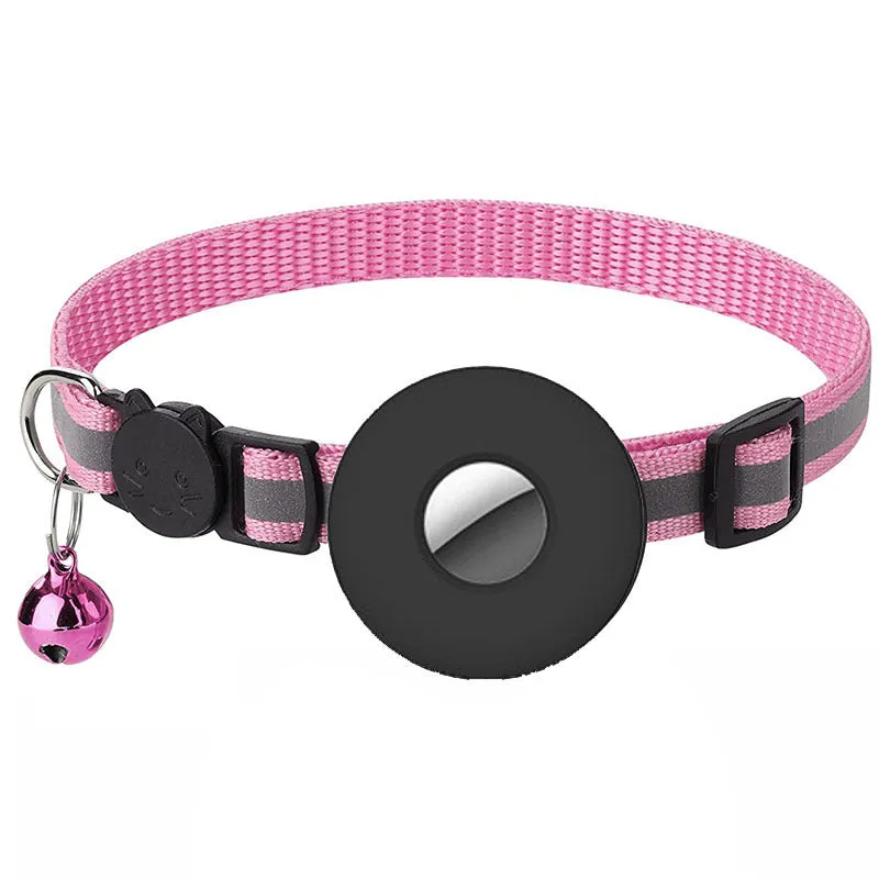 Adjustable Airtag Pet Collar With Bell - Reflective