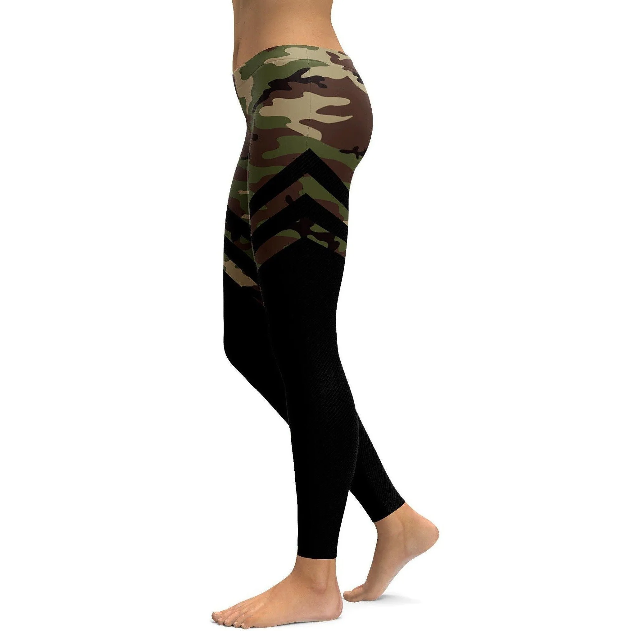 Black & Camo Thigh High Stocking Leggings