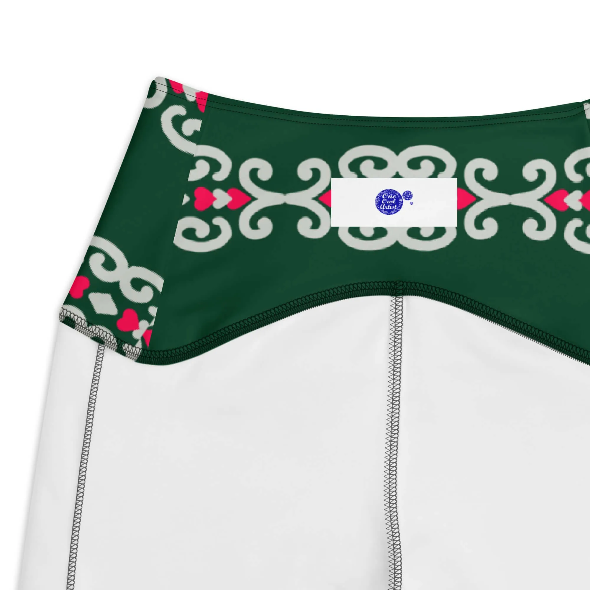 Crossover Green Leggings with Pockets