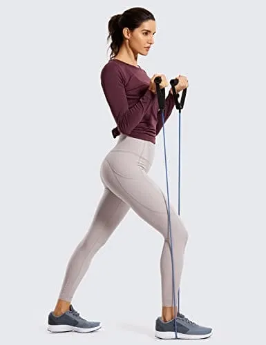 CRZ YOGA Women's Naked Feeling Workout Leggings 25 Inches - High Waisted Yoga Pants with Side Pockets Moonphase