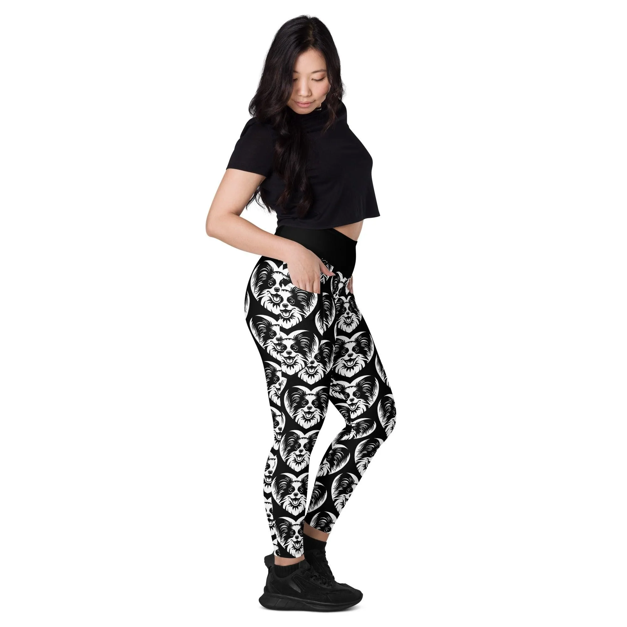 DOG BREED LEGGINGS with pockets - PAPILLON - HERTTAHOUND
