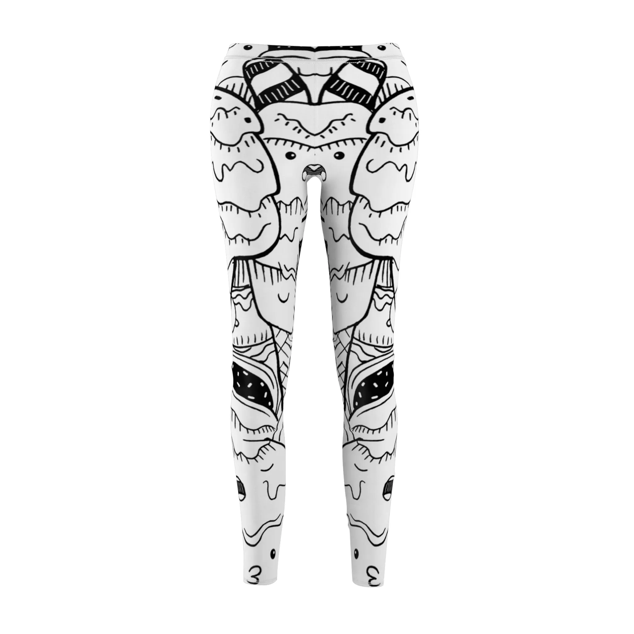 Doodle Icecream - Inovax Women's cut & sew Casual Leggings