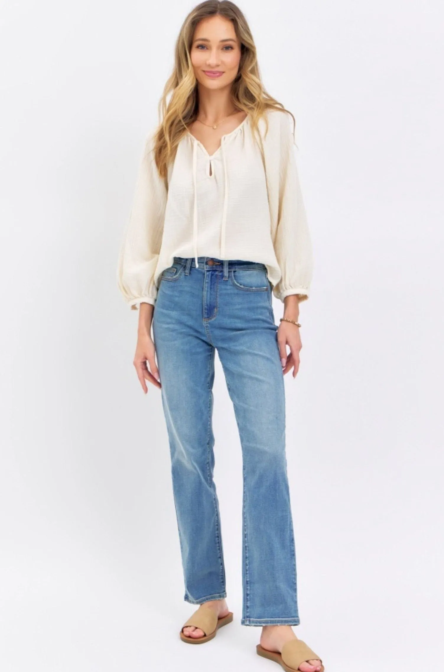 Judy Blue High Waisted Straight Fit Classic Denim Jeans