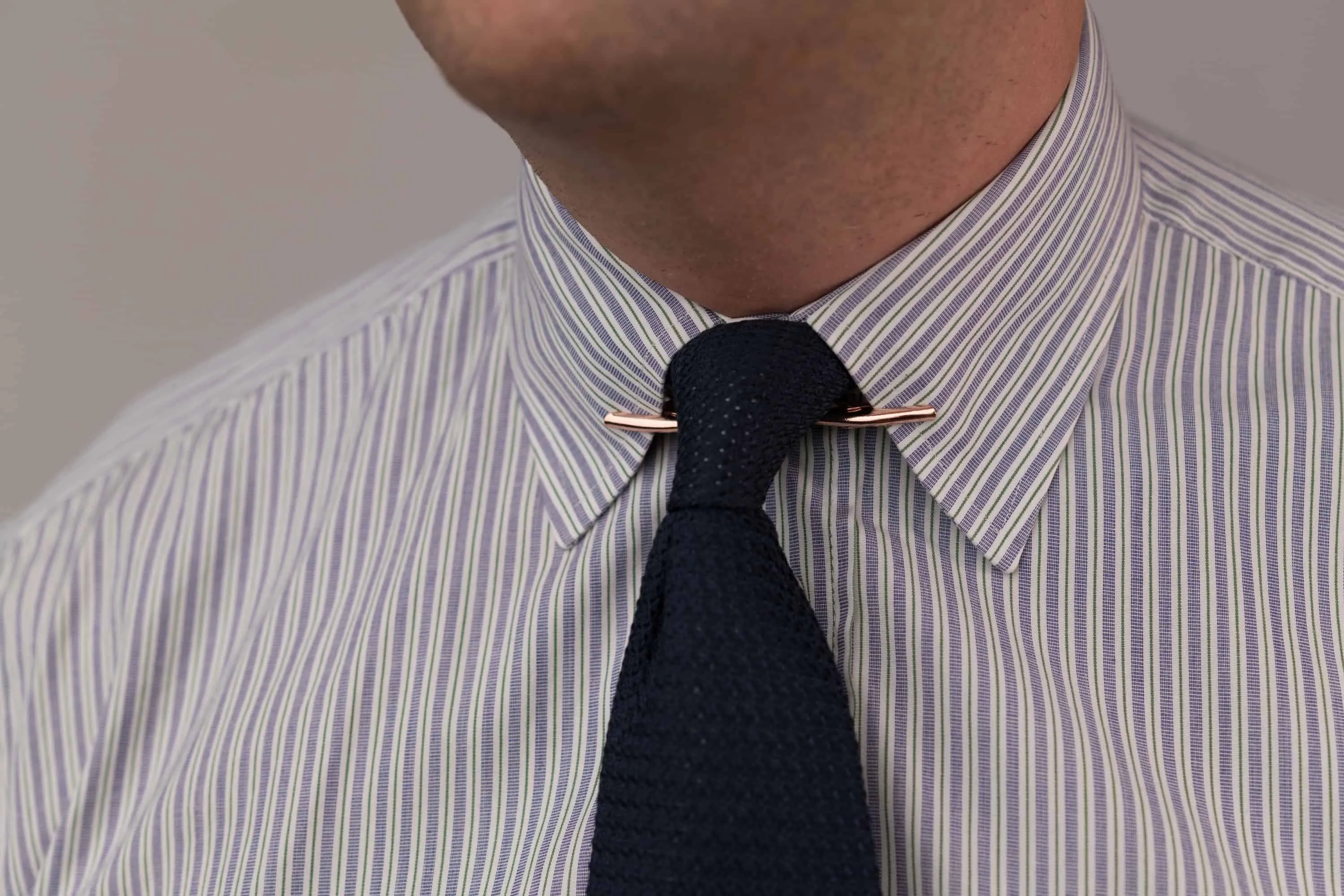 Large Rose Gold Collar Clip for Medium to Wide Spread Collars