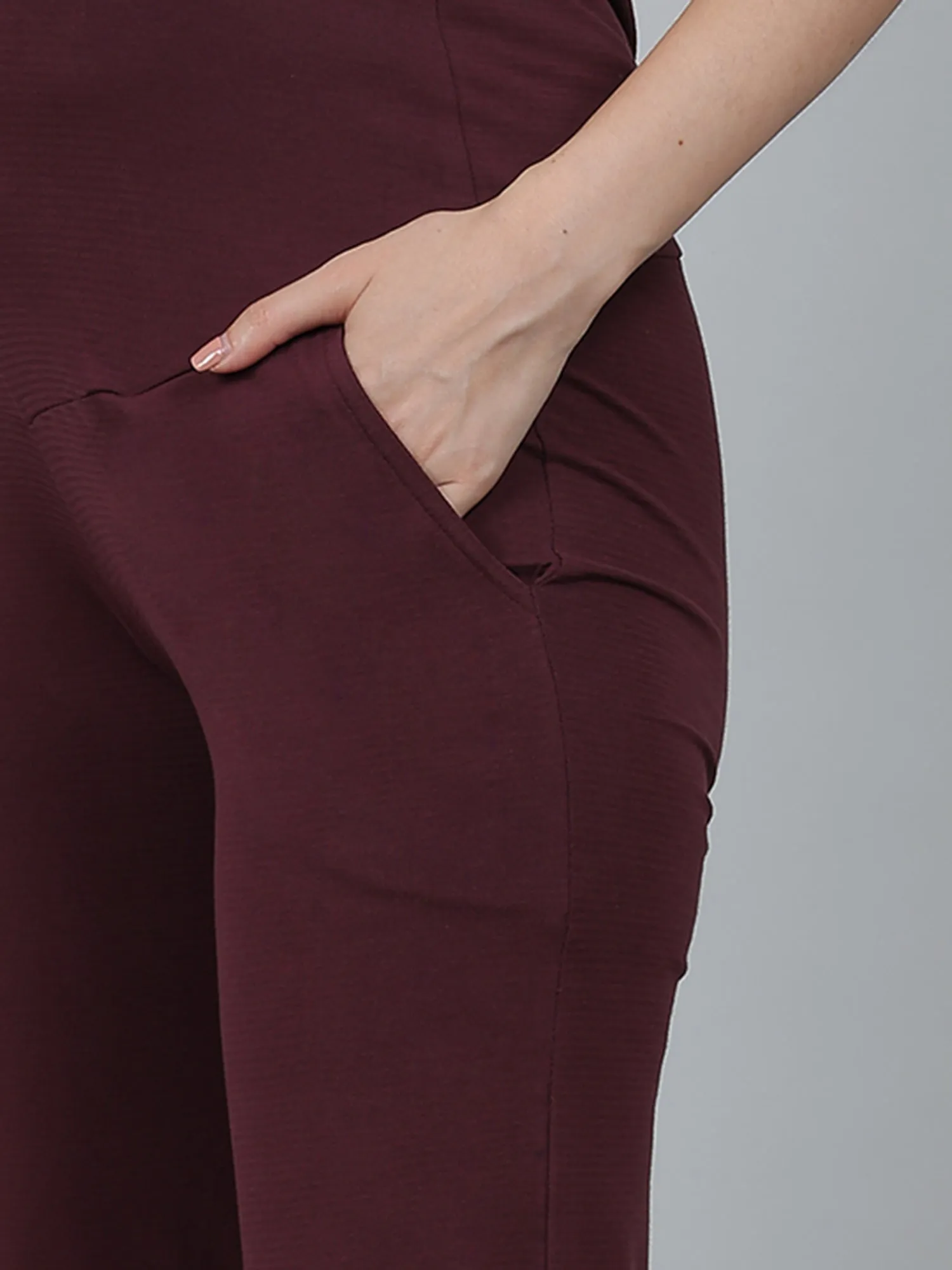 Maroon Supima Cotton Maternity Pants