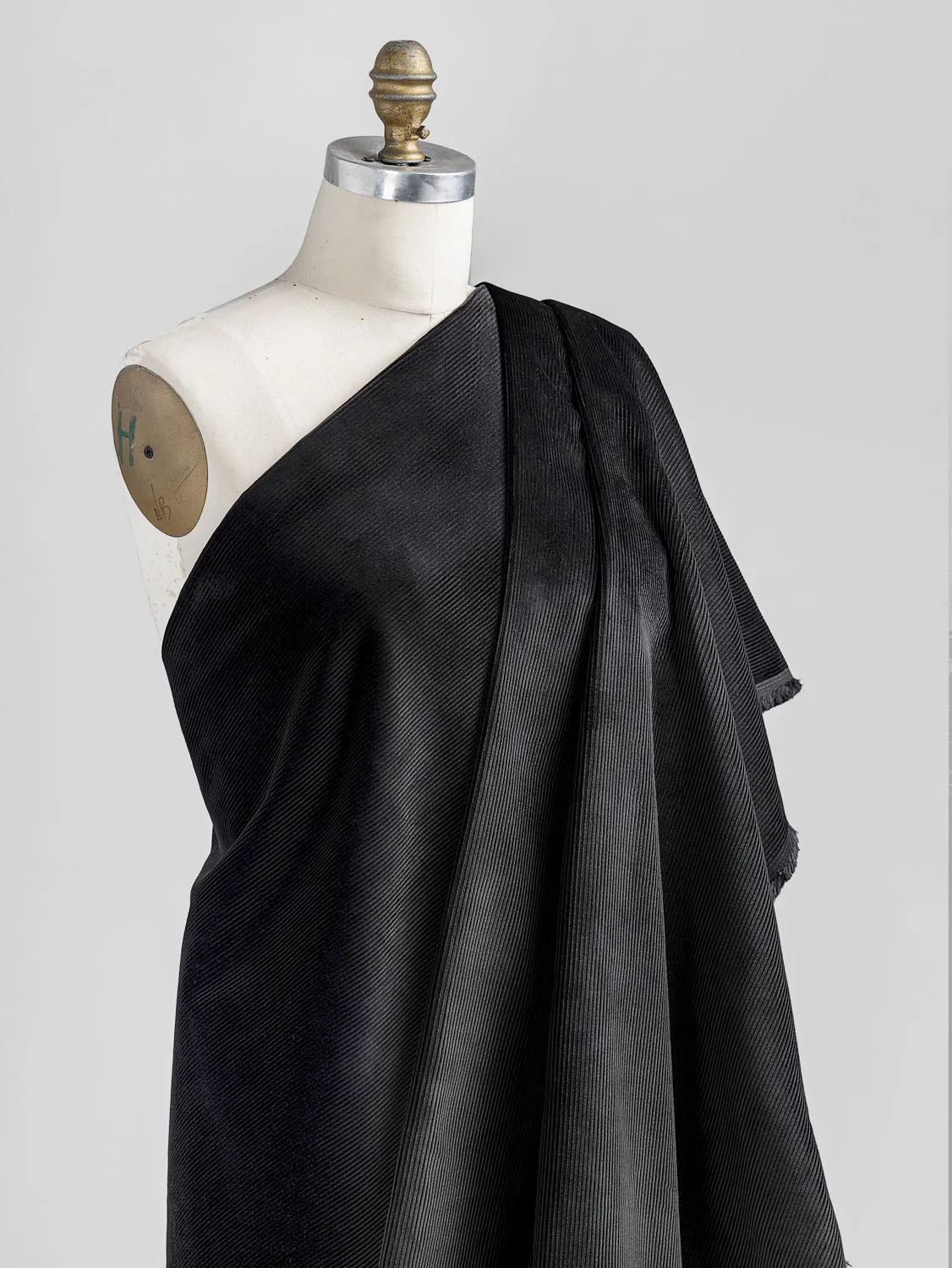 Non Stretch Cotton Corduroy Deadstock - Black - Swatch