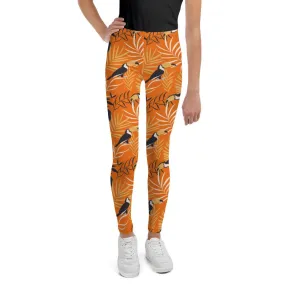 Orange Tropical Toucan Youth Leggings