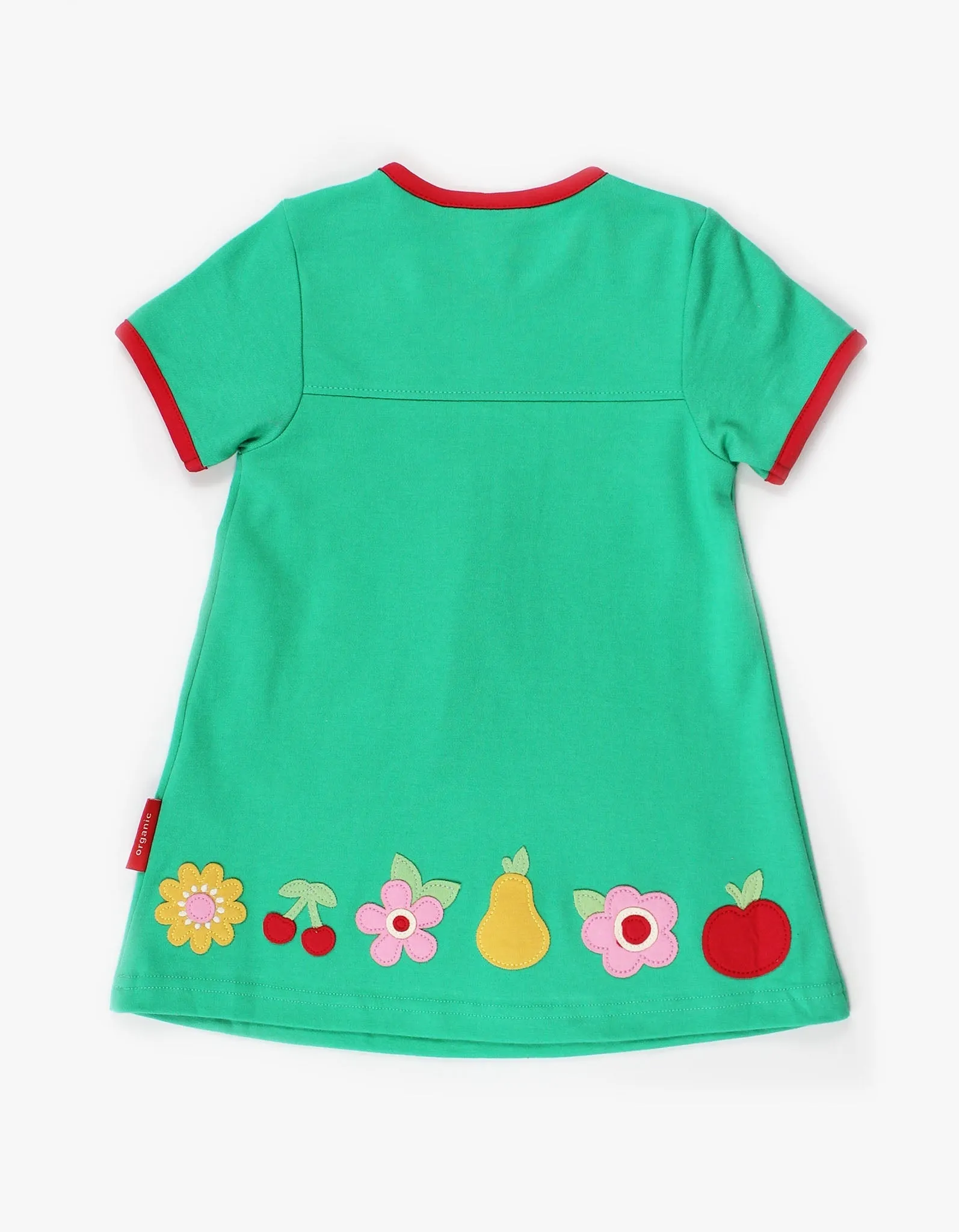 Organic Fruit Flower Applique T-Shirt Dress