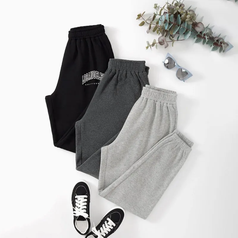 Pack Of 3 Solid Elastic Waist Thermal Lined Sweatpants