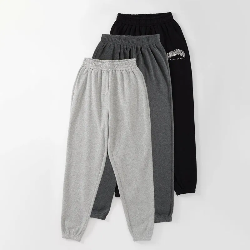Pack Of 3 Solid Elastic Waist Thermal Lined Sweatpants