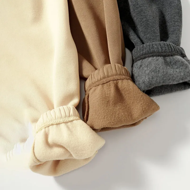 Pack Of 3 Solid Elastic Waist Thermal Lined Sweatpants
