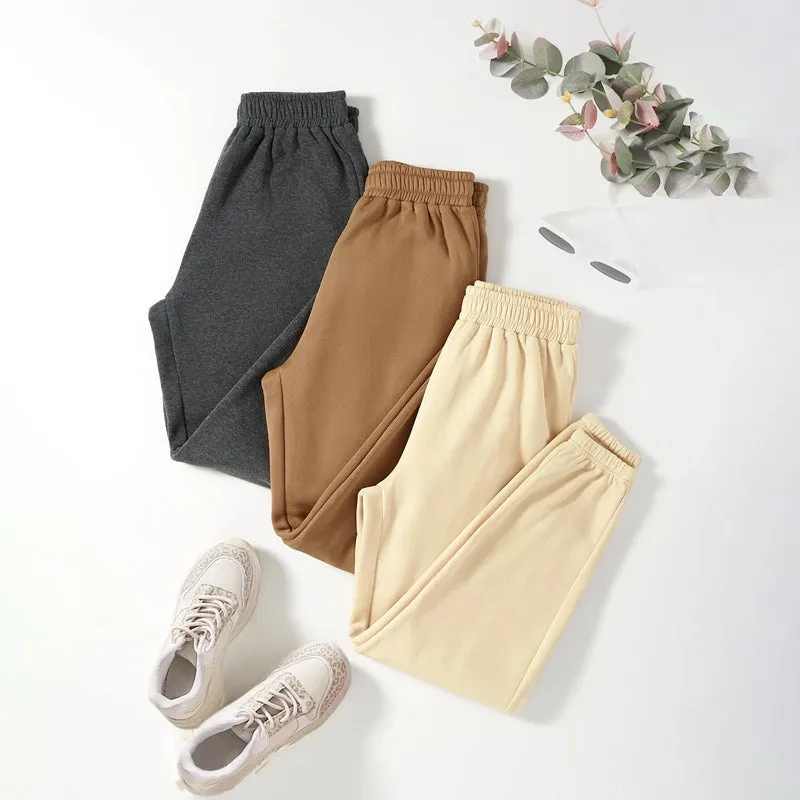 Pack Of 3 Solid Elastic Waist Thermal Lined Sweatpants