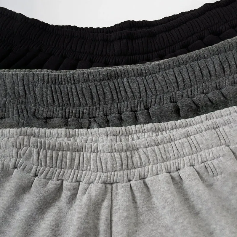 Pack Of 3 Solid Elastic Waist Thermal Lined Sweatpants