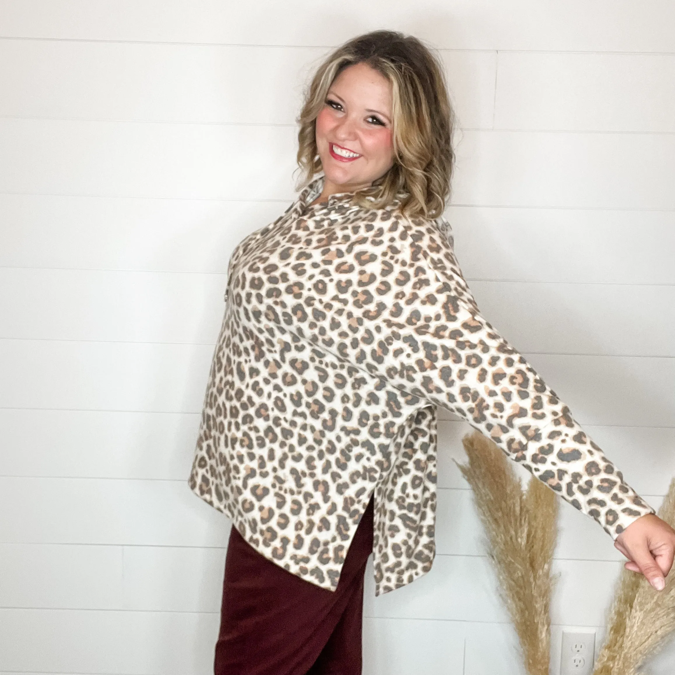 "Leapin" Animal Print Hoodie with Side Slits