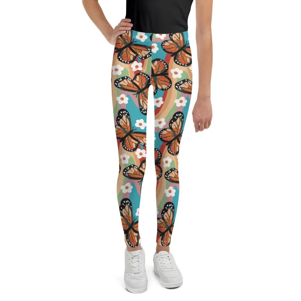 Rainbow Butterfly Youth Leggings