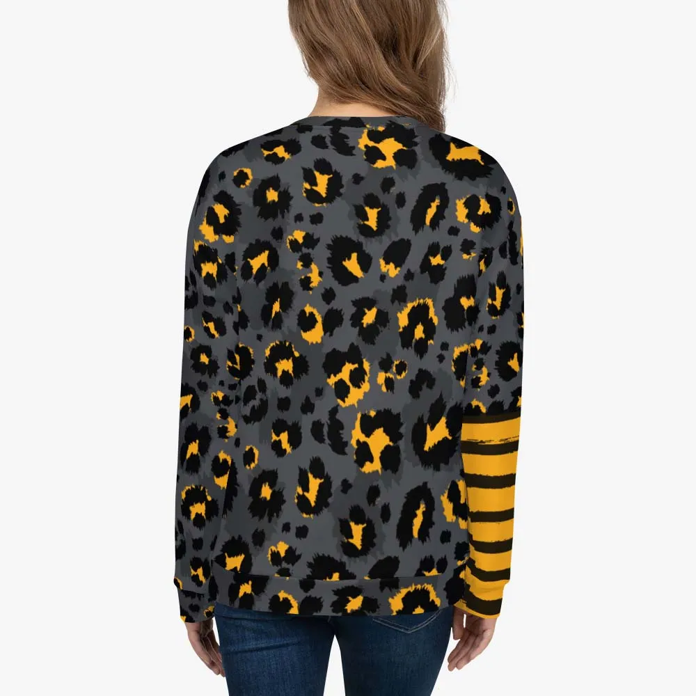 Recycled Fleece Sweatshirt "Beepard" Yellow/Black/Grey