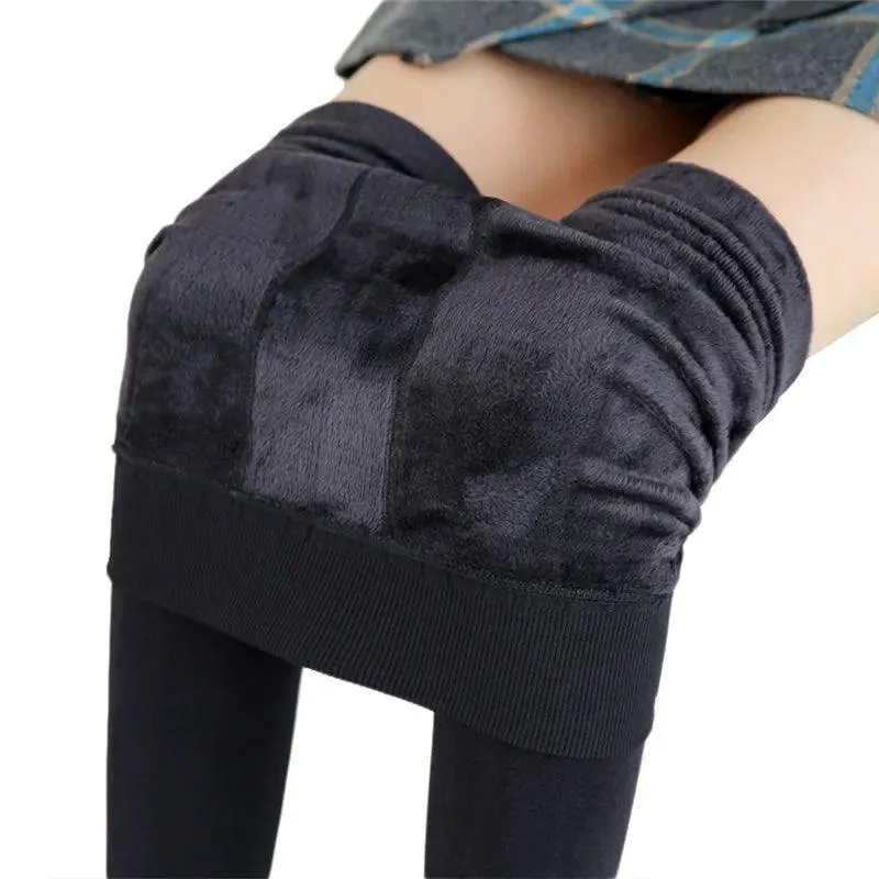 Stay Warm in Style This Winter: High Waist Velvet Leggings for Women