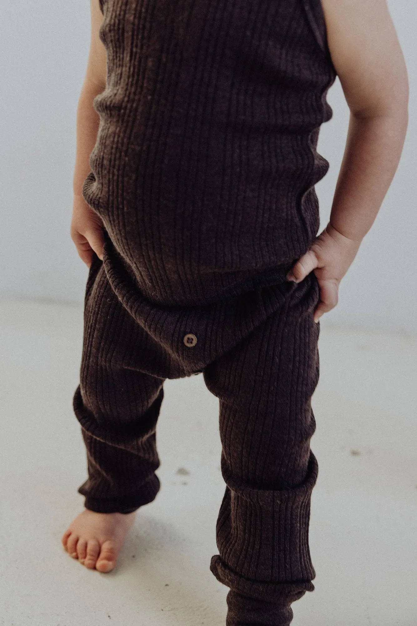 Wool Rib Leggings - Storm